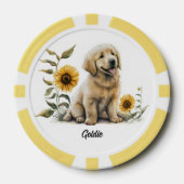 Schattigee Golden Retriever met zonnebloemen Poker Chips (Voorkant)