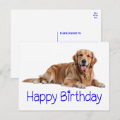 Schattigee Golden Retriever Puppy Dog Happy Birthd Briefkaart (Voorkant / Achterkant)