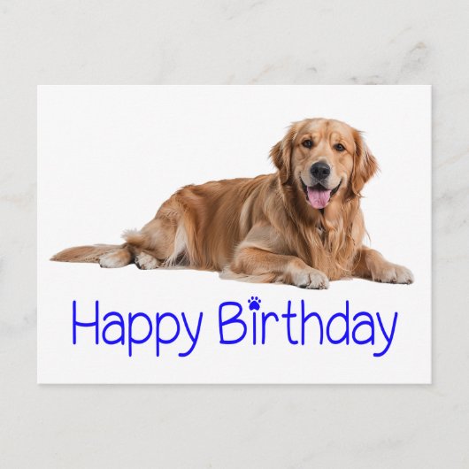 Schattigee Golden Retriever Puppy Dog Happy Birthd Briefkaart (Voorkant)