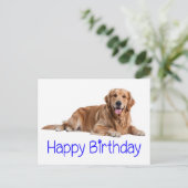 Schattigee Golden Retriever Puppy Dog Happy Birthd Briefkaart (Staand voorkant)