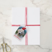 Schattigee Golden Retriever Puppy Dragen Santa Hat Cadeaulabel (Met Touw)