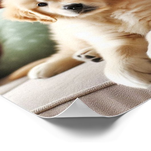 Schattigee Golden Retriever puppy Poster (Hoek)