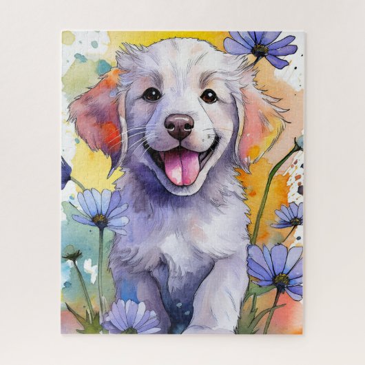 Schattigee Golden Retriever Puppy Puzzel (Verticaal)