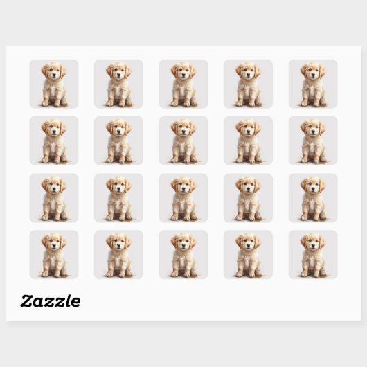 Schattigee Golden Retriever Puppy Sticker (Vel)