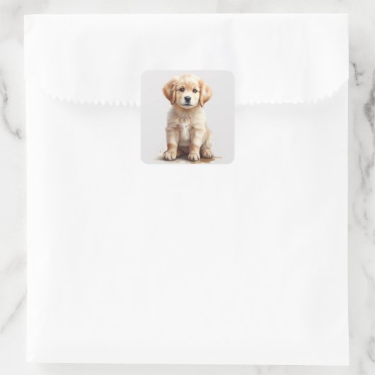 Schattigee Golden Retriever Puppy Sticker (Tas)