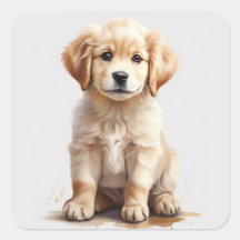 Schattigee Golden Retriever Puppy Sticker