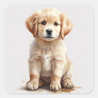 Schattigee Golden Retriever Puppy Sticker