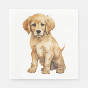 Schattigee Golden Retriever Puppy Waterverf Dog Servet