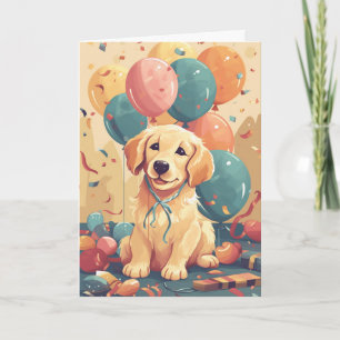 Schattigee Golden Retriever Puppy Wenskaart Kaart