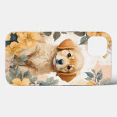 Schattigee Golden Retriever Puppy Yellow Flowers Case-Mate iPhone Case (Achterkant (horizontaal))