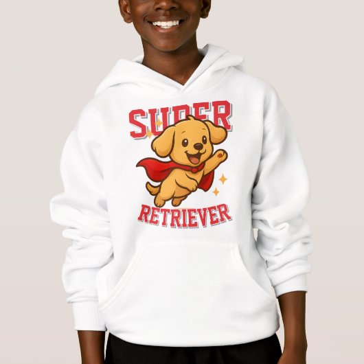 Schattigee Golden Retriever Superhero Unisex Man W (Voorkant)