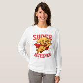 Schattigee Golden Retriever Superhero Unisex Man W T-shirt (Voorkant volledig)
