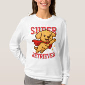 Schattigee Golden Retriever Superhero Unisex Man W T-shirt (Voorkant)