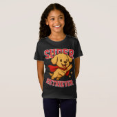 Schattigee Golden Retriever Superhero Unisex Man W T-shirt (Voorkant volledig)