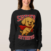 Schattigee Golden Retriever Superhero Unisex Man W Trui (Voorkant)