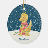 Schattigee Golden Retriever Winter Dog Christmas Keramisch Ornament (Links)