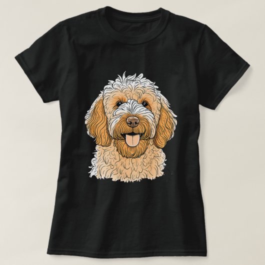 Schattigee Goldendoodle Dog op Golden Doodle Lover T-shirt (Design voorkant)