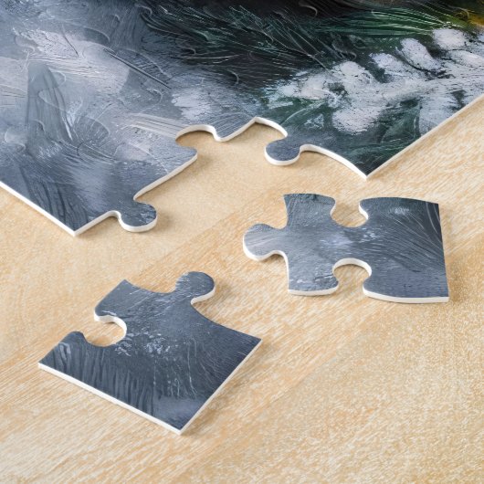 Schattigee Goldendoodle Dog Winter Wonderland Legpuzzel (Zijkant)