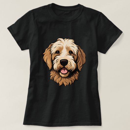 Schattigee Goldendoodle Gezicht Cartoon Golden Doo T-shirt (Design voorkant)