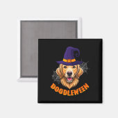 Schattigee Goldendoodle Halloween Spooky Golden Do Magneet (Voorkant / Achterkant)