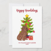 Schattigee Goldendoodle Hond Familie Kerstmis Feestdagenkaart (Voorkant)