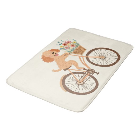 Schattigee Goldendoodle Hond Fietsen Spring Flower Badmat (Gekanteld)