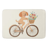 Schattigee Goldendoodle Hond Fietsen Spring Flower Badmat (Voorkant)