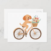 Schattigee Goldendoodle Hond Fietsen Spring Flower Briefkaart (Voorkant / Achterkant)
