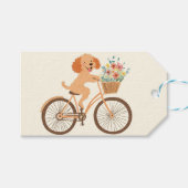 Schattigee Goldendoodle Hond Fietsen Spring Flower Cadeaulabel (Voorkant (Horizontaal))