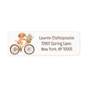 Schattigee Goldendoodle Hond Fietsen Spring Flower Etiket