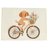 Schattigee Goldendoodle Hond Fietsen Spring Flower Groot Cadeauzakje (Achterkant)