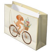 Schattigee Goldendoodle Hond Fietsen Spring Flower Groot Cadeauzakje (Voorkant Gekanteld)