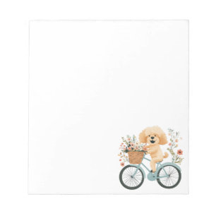 Schattigee Goldendoodle Hond Fietsen Spring Flower Notitieblok