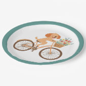 Schattigee Goldendoodle Hond Fietsen Spring Flower Papieren Bordje (Gekanteld)