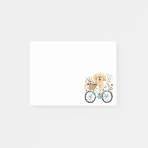 Schattigee Goldendoodle Hond Fietsen Spring Flower Post-it® Notes