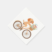Schattigee Goldendoodle Hond Fietsen Spring Flower Servet (Hoek)