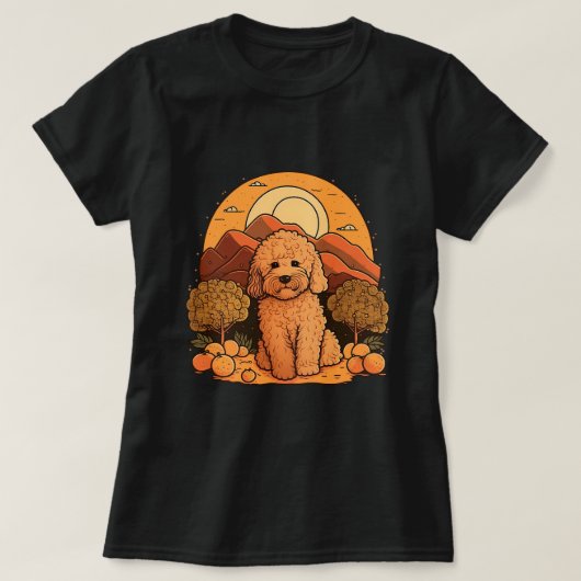 Schattigee Goldendoodle Hond op Golden Doodle Love T-shirt (Design voorkant)