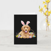 Schattigee Goldendoodle Paasdag Egg Wildflowers Vr Kaart (Gele Bloem)