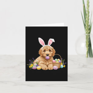 Schattigee Goldendoodle Paasdag Egg Wildflowers Vr Kaart