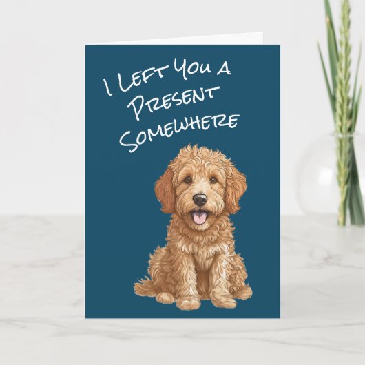 Schattigee Goldendoodle Puppy Happy Birthday Kaart (Voorkant)