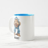 Schattigee Goldendoodle Shark Tweekleurige Koffiemok (Voorkant links)
