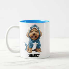 Schattigee Goldendoodle Shark Tweekleurige Koffiemok