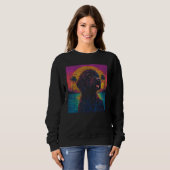 Schattigee Goldendoodle Sunset  Retro Stijl Trui (Voorkant volledig)