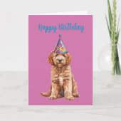 Schattigee Goldendoodle Verjaardag Kaart (Voorkant)
