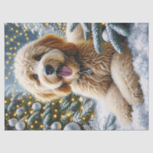 Schattigee Goldendoodle Winter Wonderland Decoupag Tissuepapier