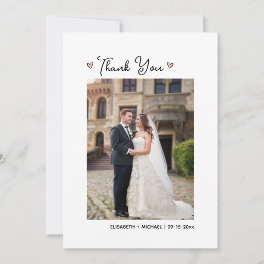 Schattigee Golf Theme Bruiloft Dank u Kaart met Fo (Voorkant)