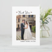 Schattigee Golf Theme Bruiloft Dank u Kaart met Fo (Staand voorkant)