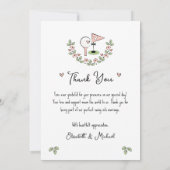 Schattigee Golf Theme Bruiloft Dank u Kaart met Fo (Achterkant)