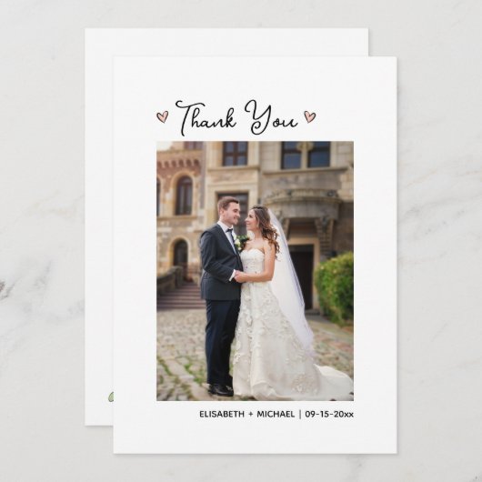 Schattigee Golf Theme Bruiloft Dank u Kaart met Fo (Voorkant / Achterkant)