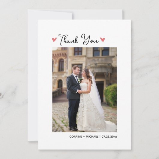 Schattigee Golf Theme Bruiloft Dank u Kaart met Fo (Voorkant)